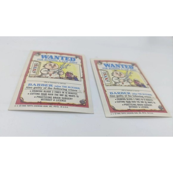 1986 Garbage Pail Kids Cards 84A Rod Wad & 84B Joe Blow 84 Set Lot Of 2 GPK 80s - Picture 3 of 3